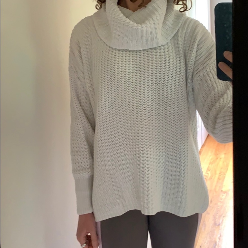 (3/$30) American Apparel White Cowl Neck Sweater